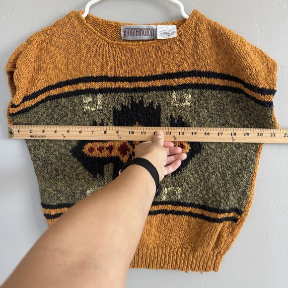 Vintage Worthington Sleeveless Knit Pullover Sweater Woman’s L Boho Geometric - Picture 5 of 7